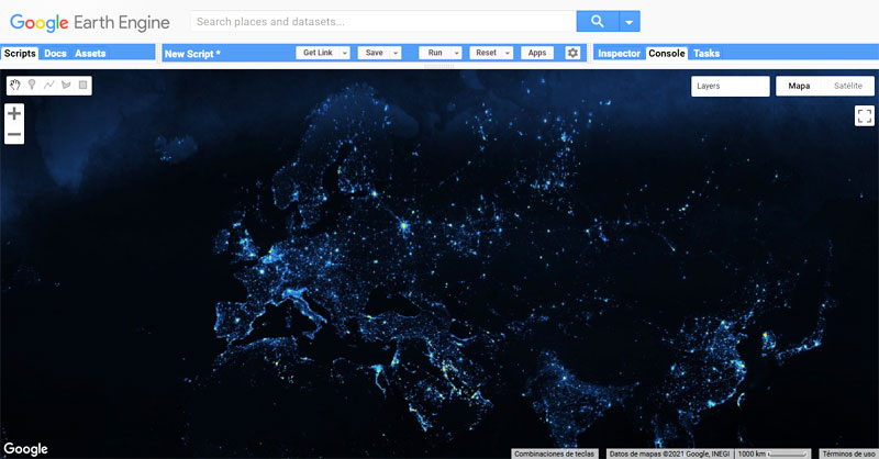 Análisis de contaminación lumínica con Google Earth Engine