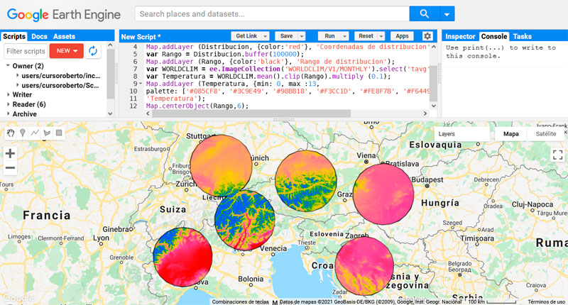 Buffer en Google Earth Engine