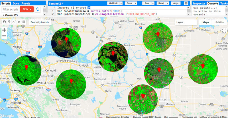 Cómo generar buffers en Google Earth Engine