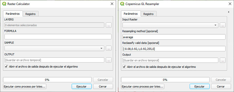 Redimensionado de píxel en QGIS