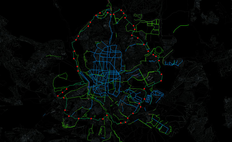 Simbología neón para mapas