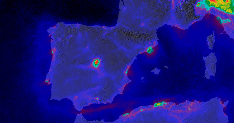 Datos de contaminación atmosférica de Sentinel 5P con Tropomi