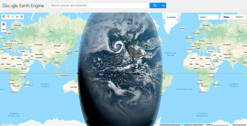 Imágenes satélite GOES en Google Earth Engine