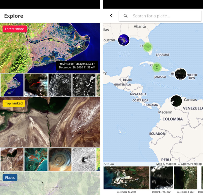 Buscar imágenes satélite en SnapPlanet