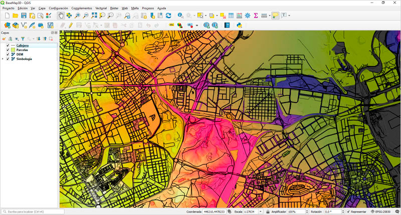 Diseño de callejeros 3D para mapas base en QGIS