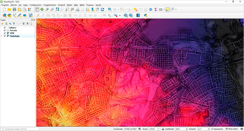 Diseño de callejeros 3D para mapas base en QGIS