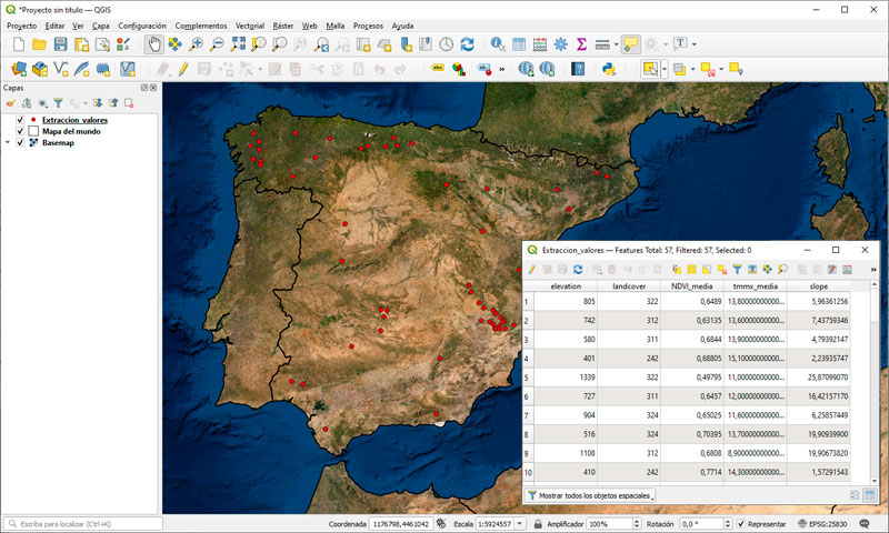 Extraer valores ráster por coordenadas en Google Earth Engine