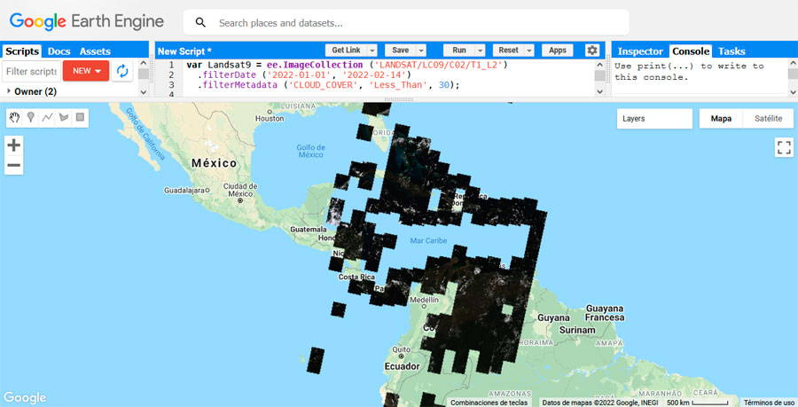 Imagenes Landsat 9 en Earth Engine