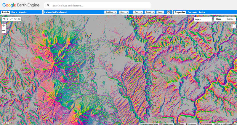 Simbología para mapas de orientación de laderas y pendientes