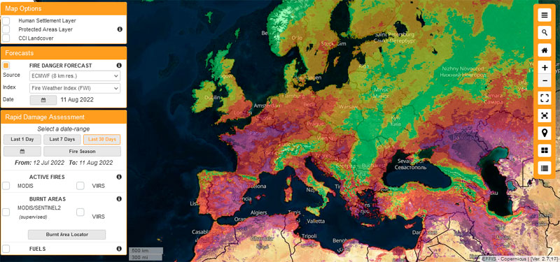 Mapa de seguimiento de desastres naturales