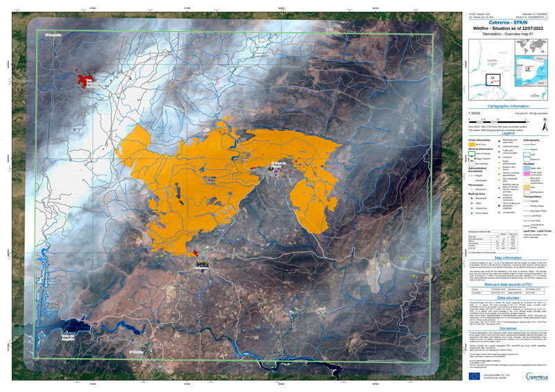 Mapa de límites de desastres naturales