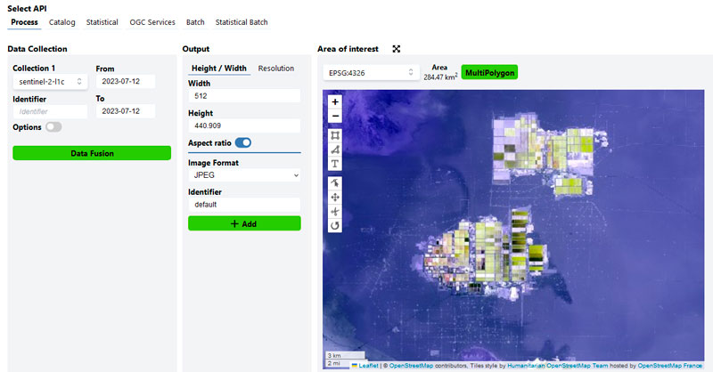Procesando datos Copernicus desde Request Builder